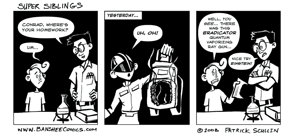 Super Siblings Comic Strip Homework