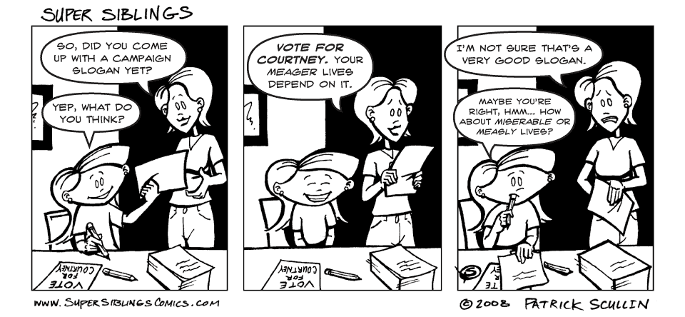 Super Siblings Comic Strip Vote For Courtney