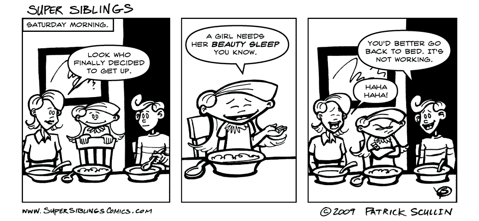 Beauty Sleep Super Siblings Comic Strip