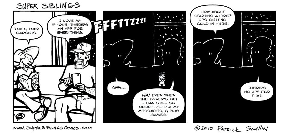 App Happy Super Siblings Comic Strip by Patrick Scullin